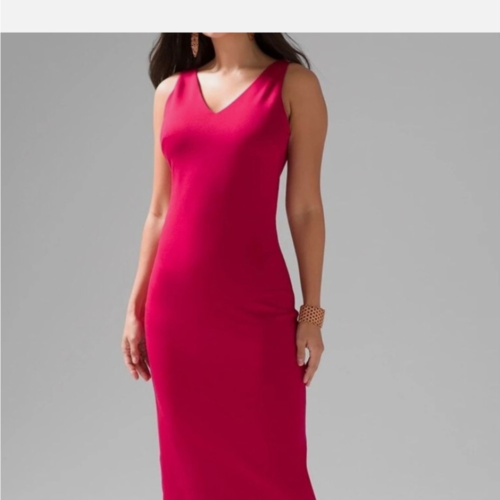 White House Black Market Red Sheath Mini Dress V-Neck Sleeveless